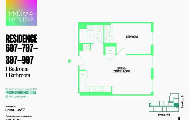 1 bed, 1 bath, $4,383, Unit 607