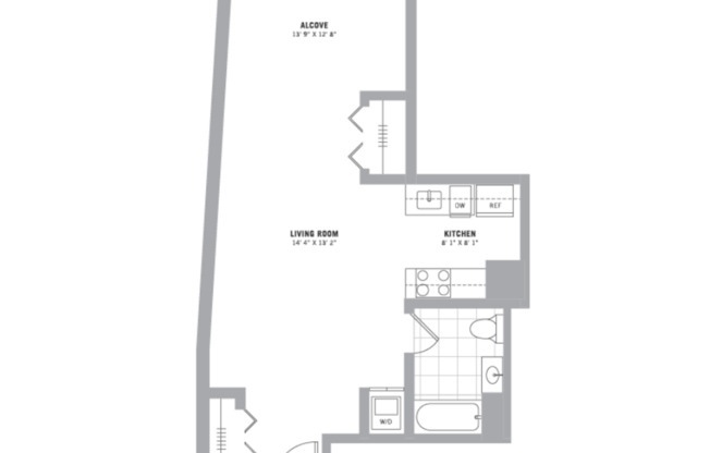 Studio, 1 bath, 697 sqft, $2,095, Unit 214-106