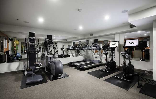 Fitness center with cardio equipment at Axis, Washington