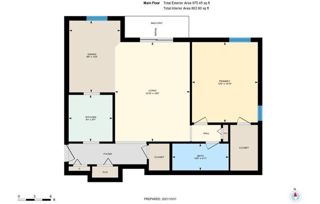 1 bed, 1 bath, 842 sqft, $1,199, Unit B203