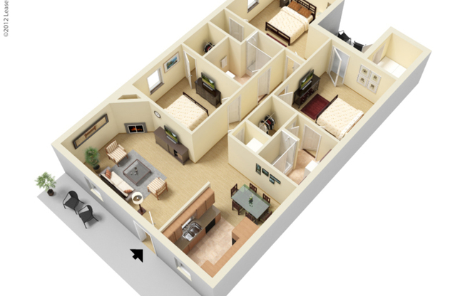 3 beds, 2 baths, 1,382 sqft, $1,360