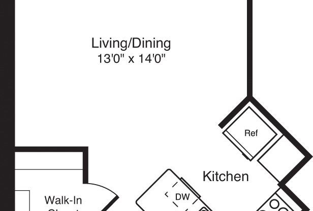 Studio, 1 bath, 593 sqft, $2,325, Unit 281
