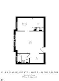 Studio, 1 bath, $1,327