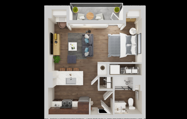 Studio, 1 bath, 499 sqft, $1,485, Unit 105