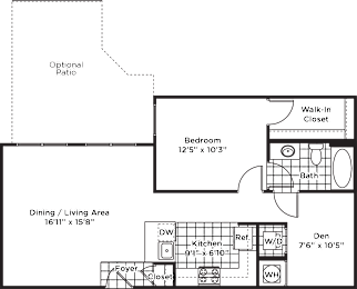 1 bed, 1 bath, 835 sqft, $2,288