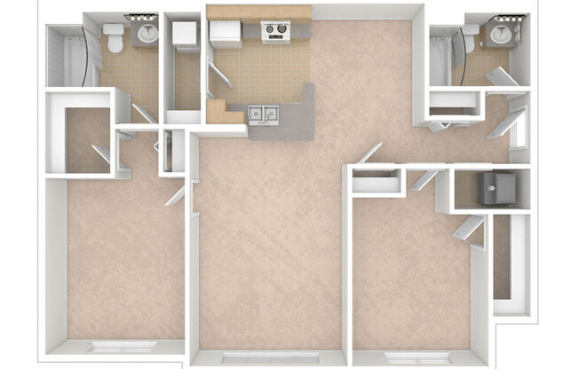 2 beds, 2 baths, 1,070 sqft, $2,690