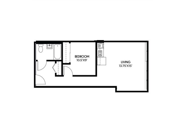 1 bed, 1 bath, 510 sqft, $1,349, Unit 1104