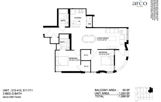 2 beds, 2 baths, 878 sqft, $4,450, Unit 1552-511
