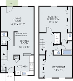 2 beds, 1.5 baths, 1,154 sqft, $1,575