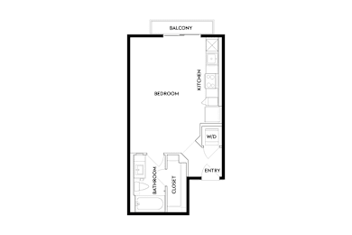 Studio, 1 bath, 453 sqft, $1,240