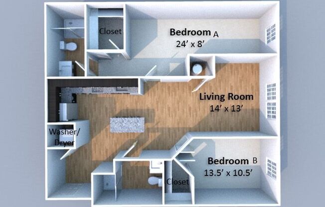 2 beds, 2 baths, 923 sqft, $1,550