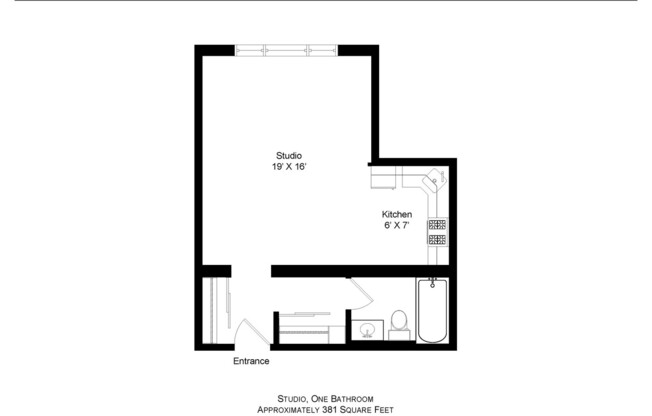 Studio, 1 bath, 400 sqft, $1,195, Unit 207