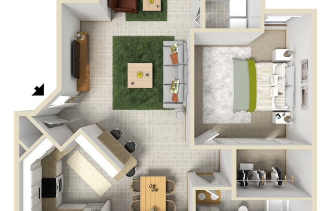 1 bed, 1 bath, 768 sqft, $1,398