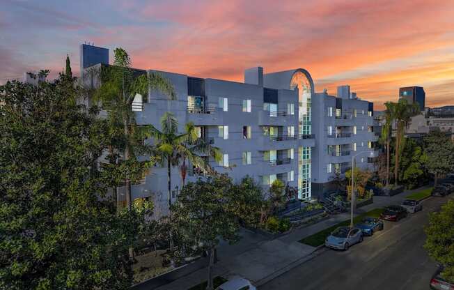 aerial view at Midvale Towers Apartments Westwood, California 90024