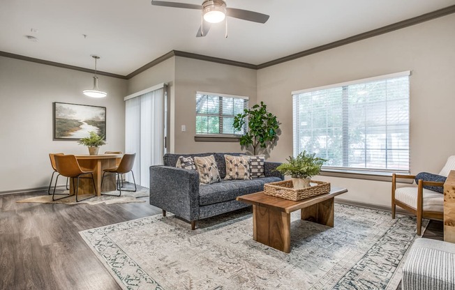 Modern Living Room at Canyon Ridge, Austin