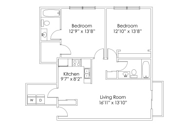 2 beds, 2 baths, 1,034 sqft, $1,390