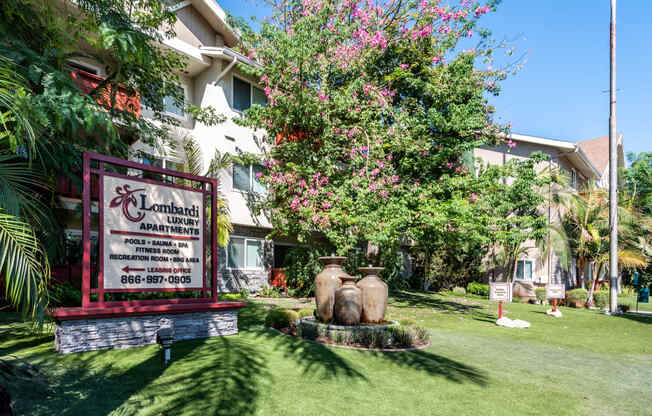 Lombardi Apartments Monument Sign Woodland Hills