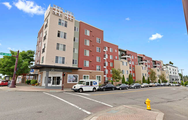 View of Property and property entrance from across the street at Arabella Apartment Homes, Shoreline