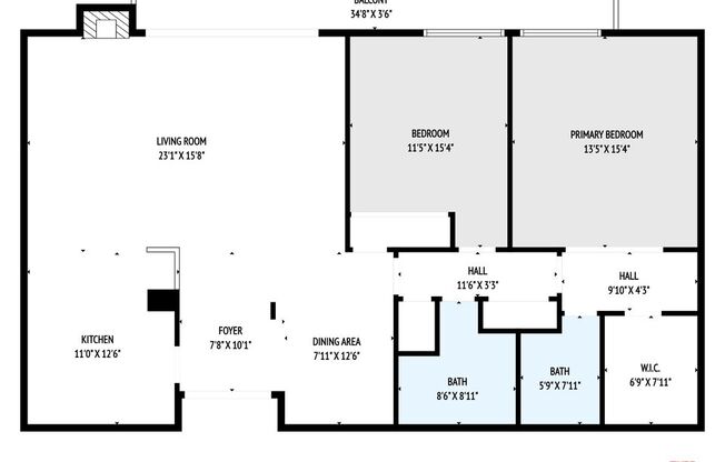 2 beds, 2 baths, 1,352 sqft, $4,895, Unit 1514