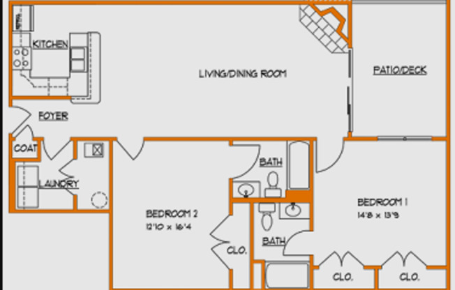 2 beds, 2 baths, 1,262 sqft, $1,555, Unit 326