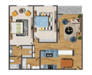 2 beds, 2 baths, 1,120 sqft, $3,680