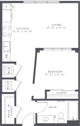 1 bed, 1 bath, 620 sqft, $1,609