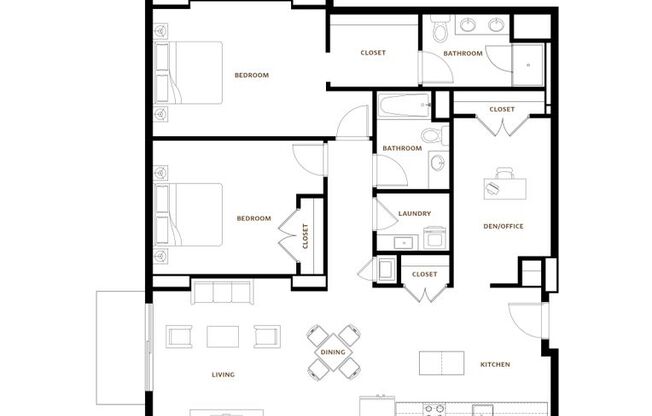 2 beds, 2 baths, 940 sqft, $4,700, Unit 304