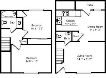 2 beds, 1.5 baths, 850 sqft, $1,132