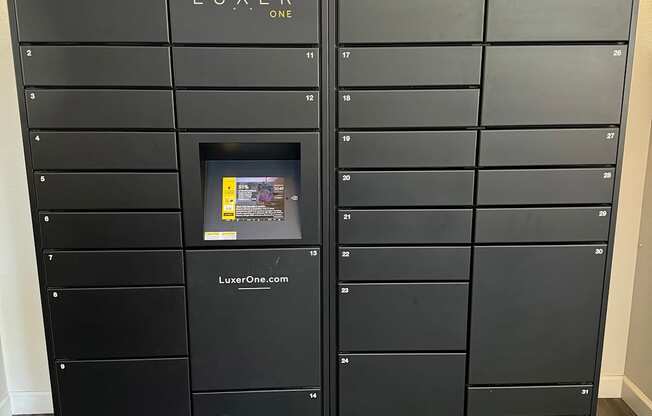 Package locker at University West in Flagstaff Arizona