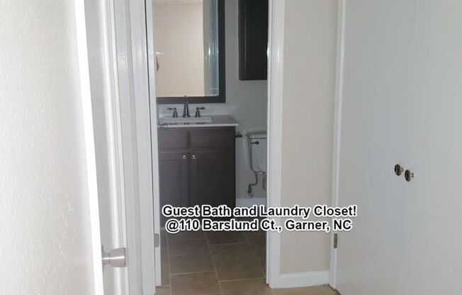 Garner! Great Cul-De-Sac Location! 2 BR, 2 Full Bath Single-Level Townhome w/Fireplace: $1295/mo