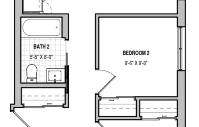 2 beds, 2 baths, 800 sqft, $2,404, Unit 301