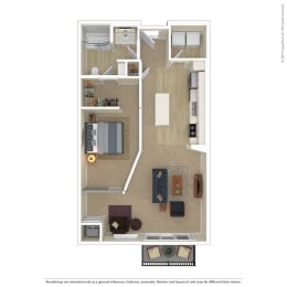 1 bed, 1 bath, 875 sqft, $1,667