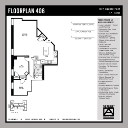 1 bed, 1 bath, 877 sqft, $1,995