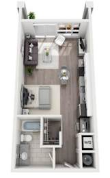 Studio, 1 bath, 520 sqft, $1,340