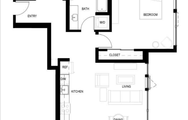 1 bed, 1 bath, 798 sqft, $3,316