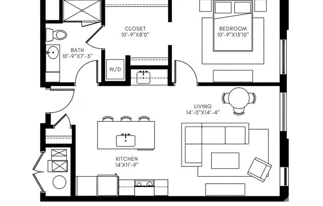 1 bed, 1 bath, 825 sqft, $2,200, Unit 403
