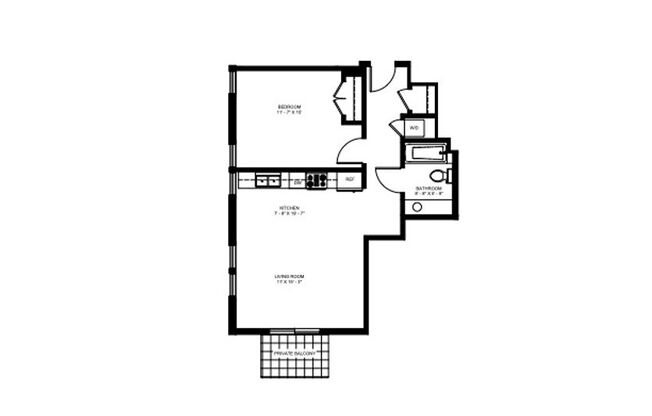 1 bed, 1 bath, 651 sqft, $2,100, Unit 802