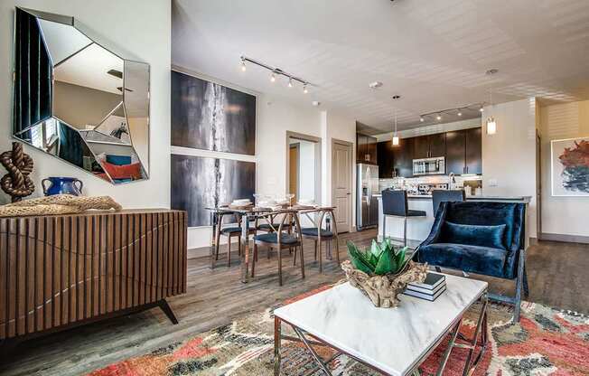 Warm Living And Dining Room at Fifty02 Westover Hills, Texas, 78251