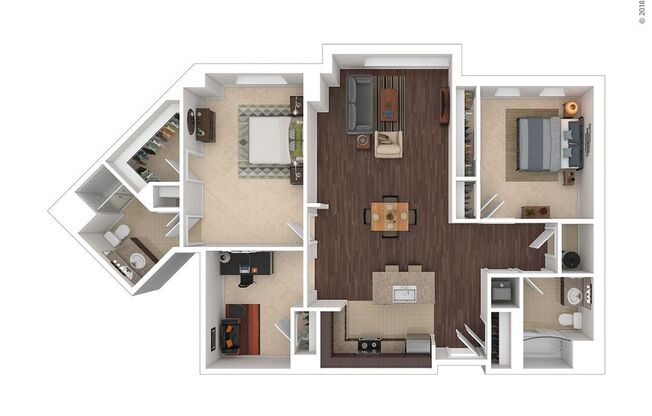 2 beds, 2 baths, 1,335 sqft, $3,670