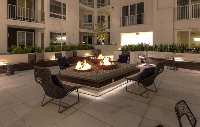 Cozy up next to our fire pits