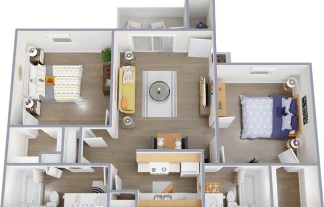 2 beds, 2 baths, 898 sqft, $1,195, Unit 2002