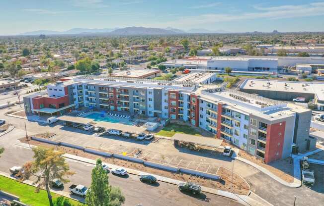 Aerial view at V on Broadway Apartments in Tempe AZ November 2020 (2)