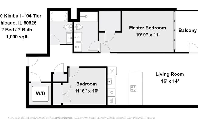 2 beds, 2 baths, 1,000 sqft, $2,250, Unit 4730-304