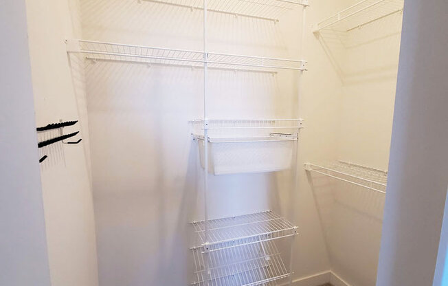 Built In Shelving In Closet at Trade Winds Apartment Homes, Elkhorn
