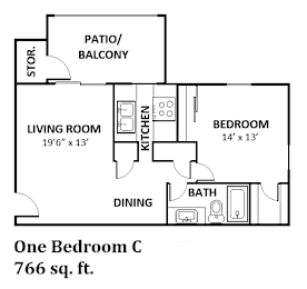 1 bed, 1 bath, 766 sqft, $955