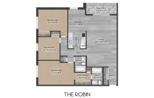 3 beds, 2 baths, 1,300 sqft, $2,075