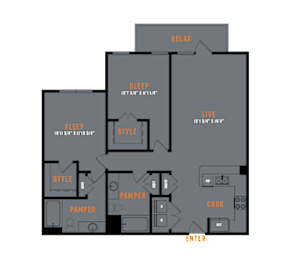 2 beds, 2 baths, 1,095 sqft, $1,819