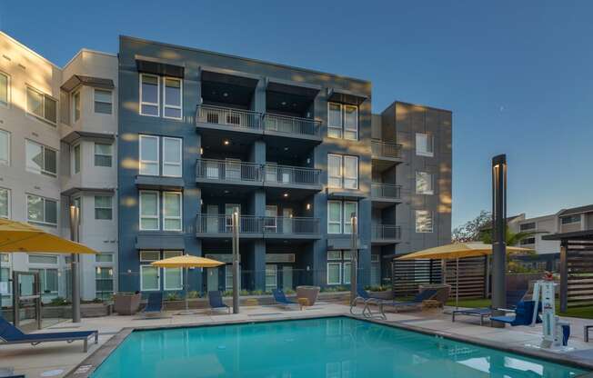 relaxing pool and sundeck at Ladera