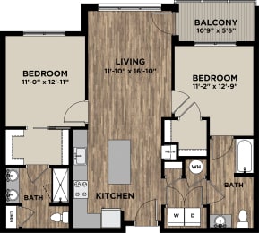 2 beds, 2 baths, 1,048 sqft, $2,808