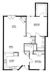 2 beds, 2 baths, 1,166 sqft, $2,133